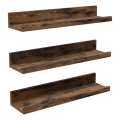 Set van 3 wandplanken SHELFY 38 x 5 x 10 cm, bruin