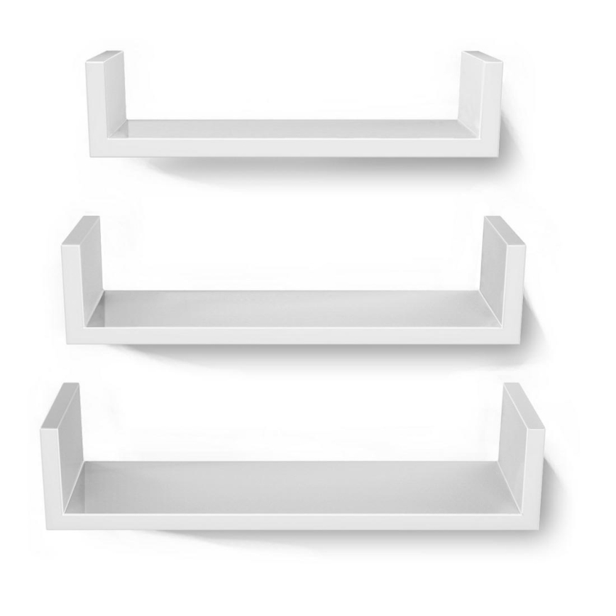 Set van 3 witte wandplanken SHELFY