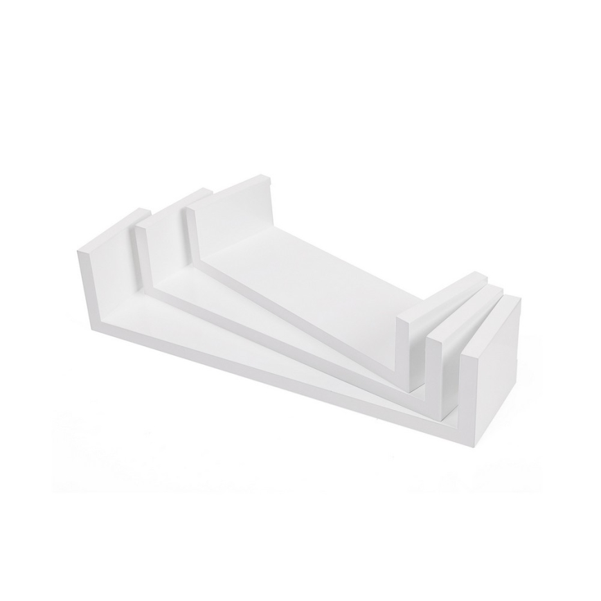 Set van 3 witte wandplanken SHELFY