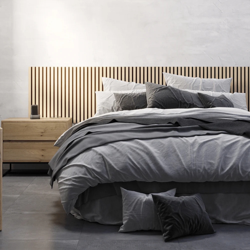 Set van 4 akoestische wandpanelen DANVIKEN 60x60 cm eiken