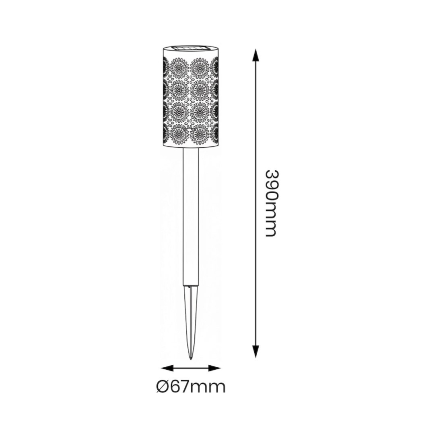 Set van 4 DECOR LED-zonnelampen 1,2V 150 mAh 3000K 39 cm IP44 zwart