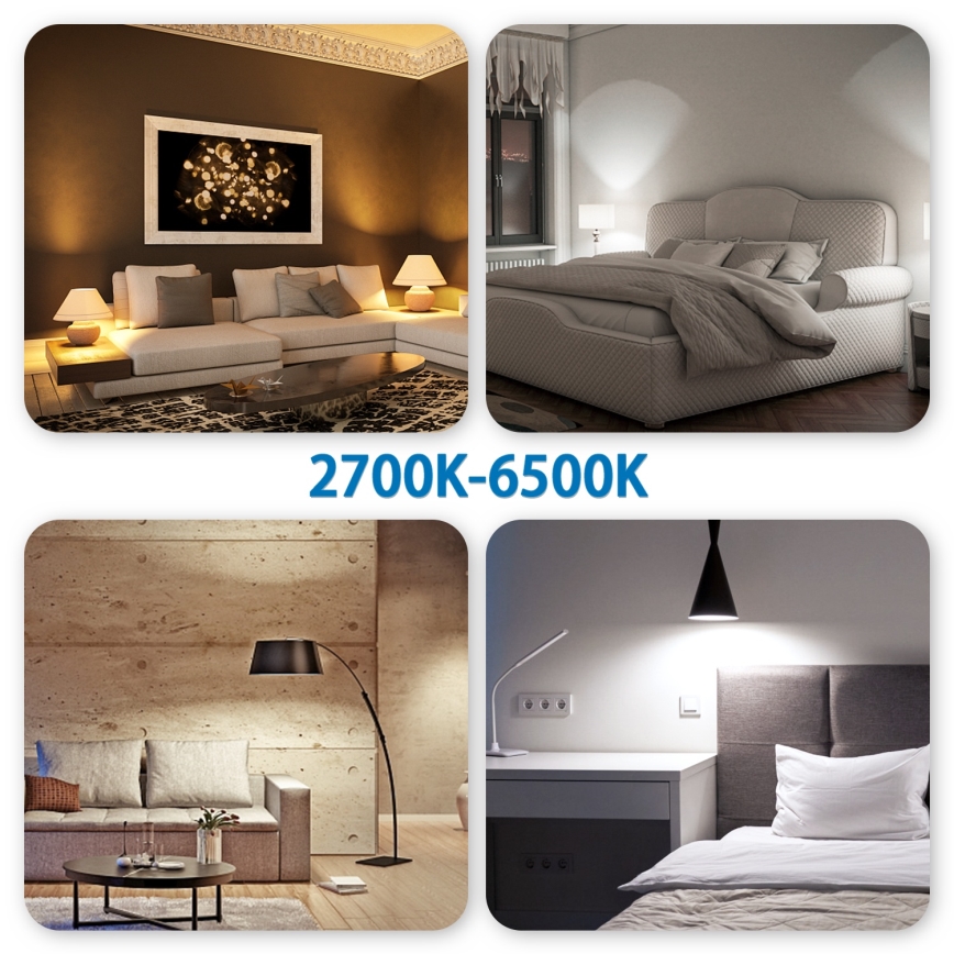 Set van 4 dimbare LED RGBW-lampen, slimme GU10/4,9W/230V 2700-6500K - Aigostar