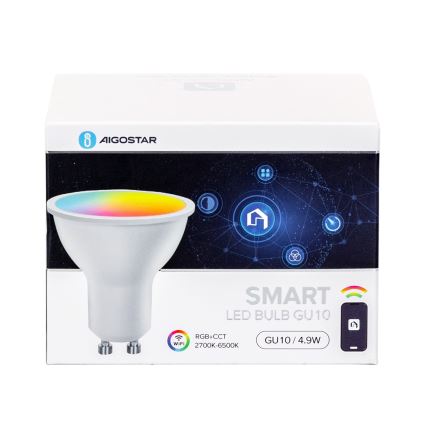 SET van 4 Smart dimbare LED RGBW GU10-lampen 4,9W/230V 2700-6500K - Aigostar