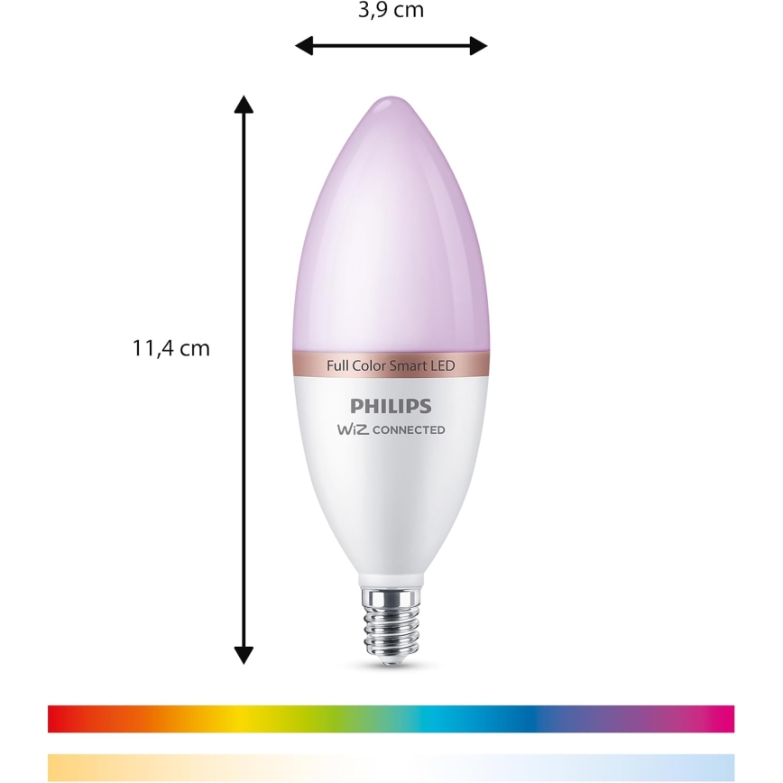 Set van 4 dimbare RGB LED-lampen Philips SMART C37 E14/4,9W/230V 2200-6500K