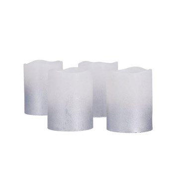 Set van 4 LED-kaarsen van natuurlijke was LED/1xCR2032 warm wit