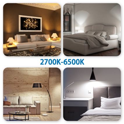 SET van 6 LED RGBW dimbare GU10-lampen 6,5W/230V 2700–6500K Wi-Fi - Aigostar