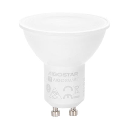 Set van 6 LED RGBW dimbare MESH GU10/6,5W/230V 2700-6500K Wi-Fi + afstandsbediening - Aigostar