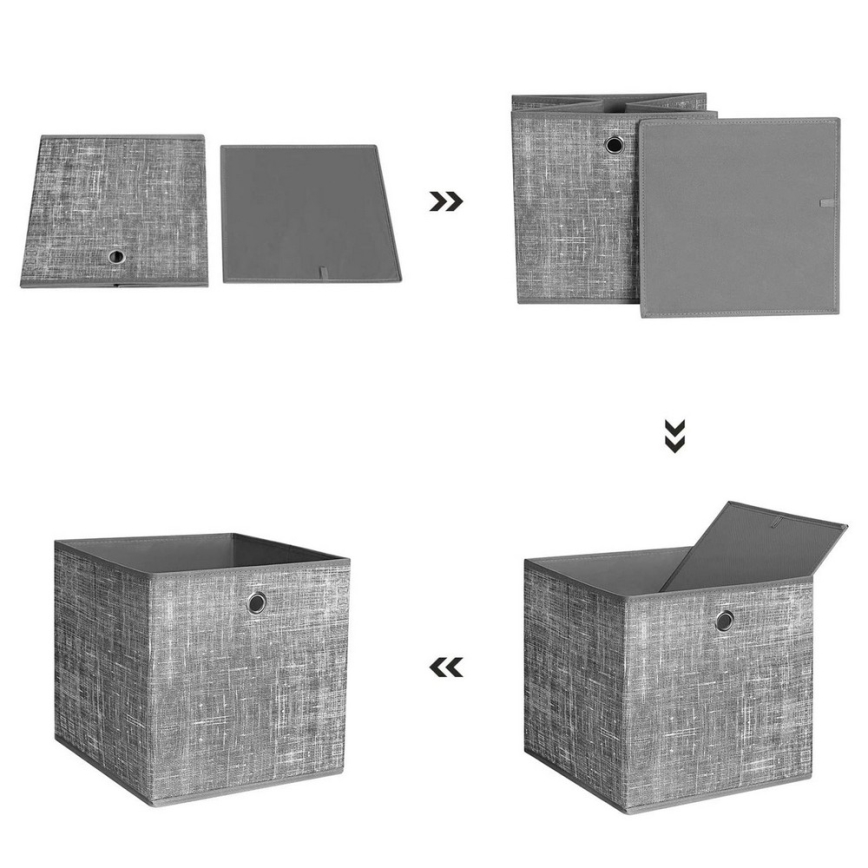 Set van 6 opbergboxen CURAN 30x30x30 cm, grijs