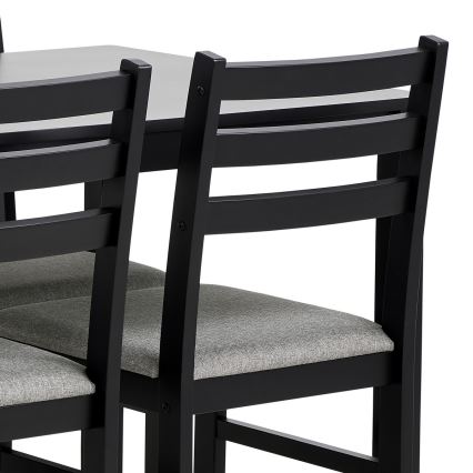 Set van eettafel en 4 stoelen EMILY zwart