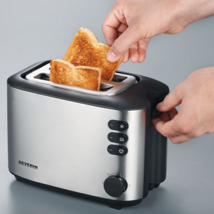 Severin AT 2514 - Broodrooster met twee sleuven 850W/230V RVS/zwart