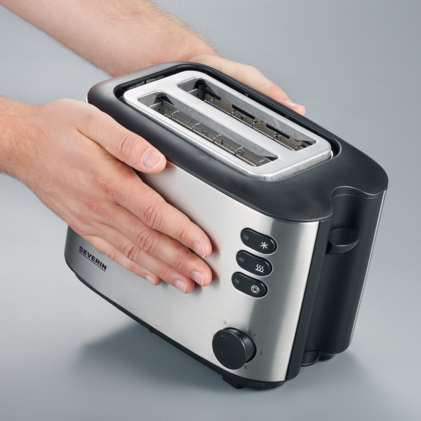 Severin AT 2514 - Broodrooster met twee sleuven 850W/230V RVS/zwart