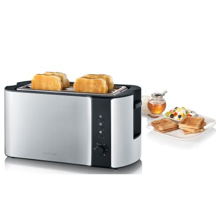 Severin AT 2590 - Broodrooster met 4 sleuven 1400W/230V rvs/zwart