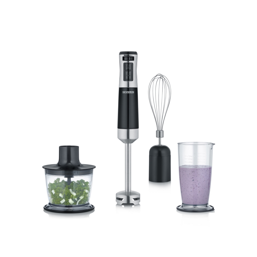 Severin SM 3772 - Mixeur plongeant avec accessoires 600 W/230 V inox/noir