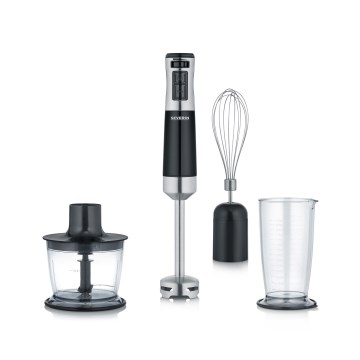 Severin SM 3772 - Staafmixer met accessoires, 600 W / 230 V, roestvrij staal/zwart