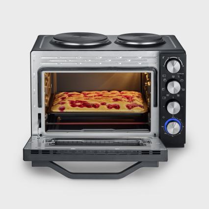 Severin TO 2074 - Four à convection avec gril et plaques de cuisson, 2500W/230V, 30 l, noir