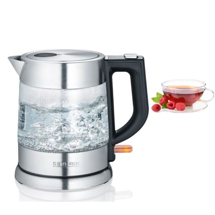 Severin WK 3468 - Bouilloire électrique 1 l, 2200 W/230 V, inox/verre