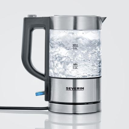 Severin WK 3472 - Bouilloire électrique 0,5 l 1100W/230V inox/verre