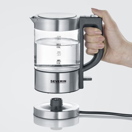 Severin WK 3472 - Bouilloire électrique 0,5 l 1100W/230V inox/verre