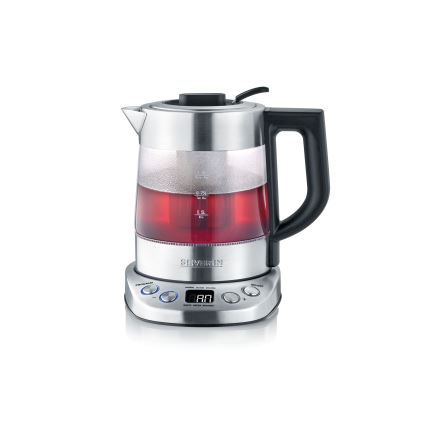 Severin WK 3473 - Bouilloire électrique à ébullition rapide avec filtre, 1 l, 2200W/230V, inox/verre