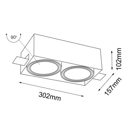 Shilo - Inbouw Lamp 2xGU10/15W/230V wit