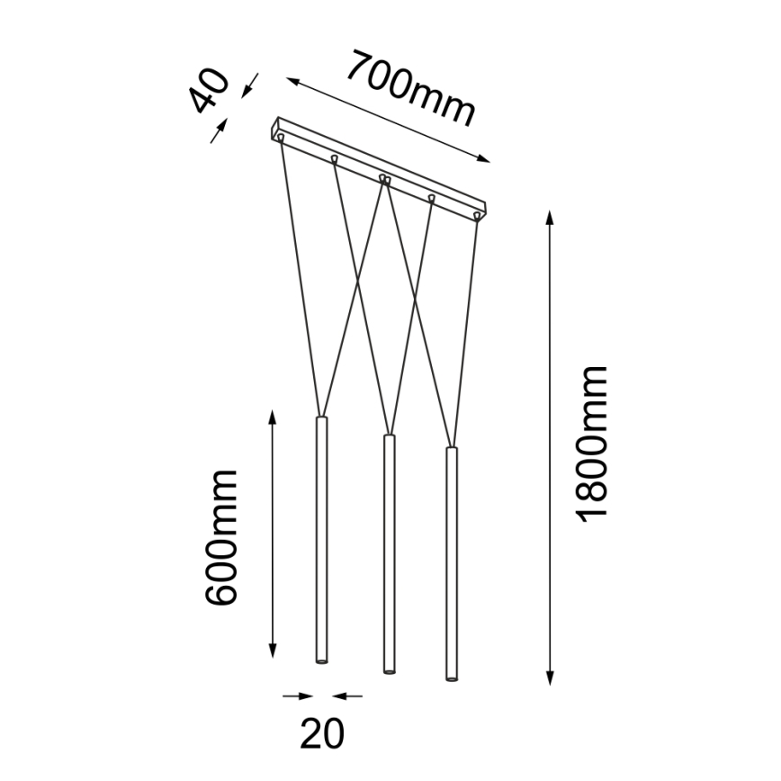 Shilo - Hanglamp aan een koord 3xG9/10W/230V