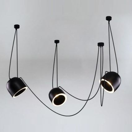 Shilo - Hanglamp aan een koord 3xE14/15W/230V spin zwart