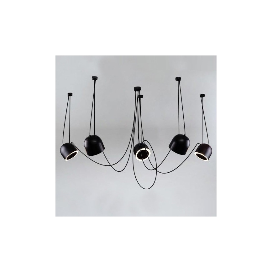 Shilo - Hanglamp aan een koord 5xE14/15W/230V spin zwart