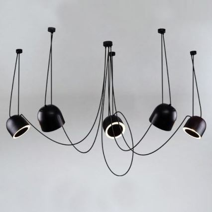 Shilo - Suspension filaire 5xE14/15W/230V araignée noir