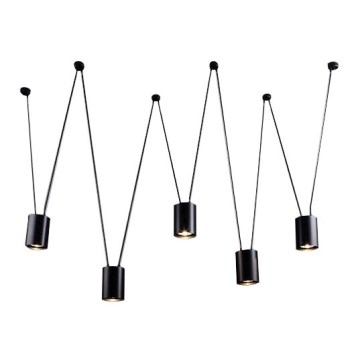 Shilo - Hanglamp aan een koord 5xGU10/15W/230V spin zwart