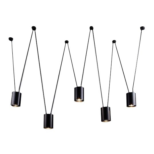 Shilo - Suspension filaire 5xGU10/15W/230V araignée noir