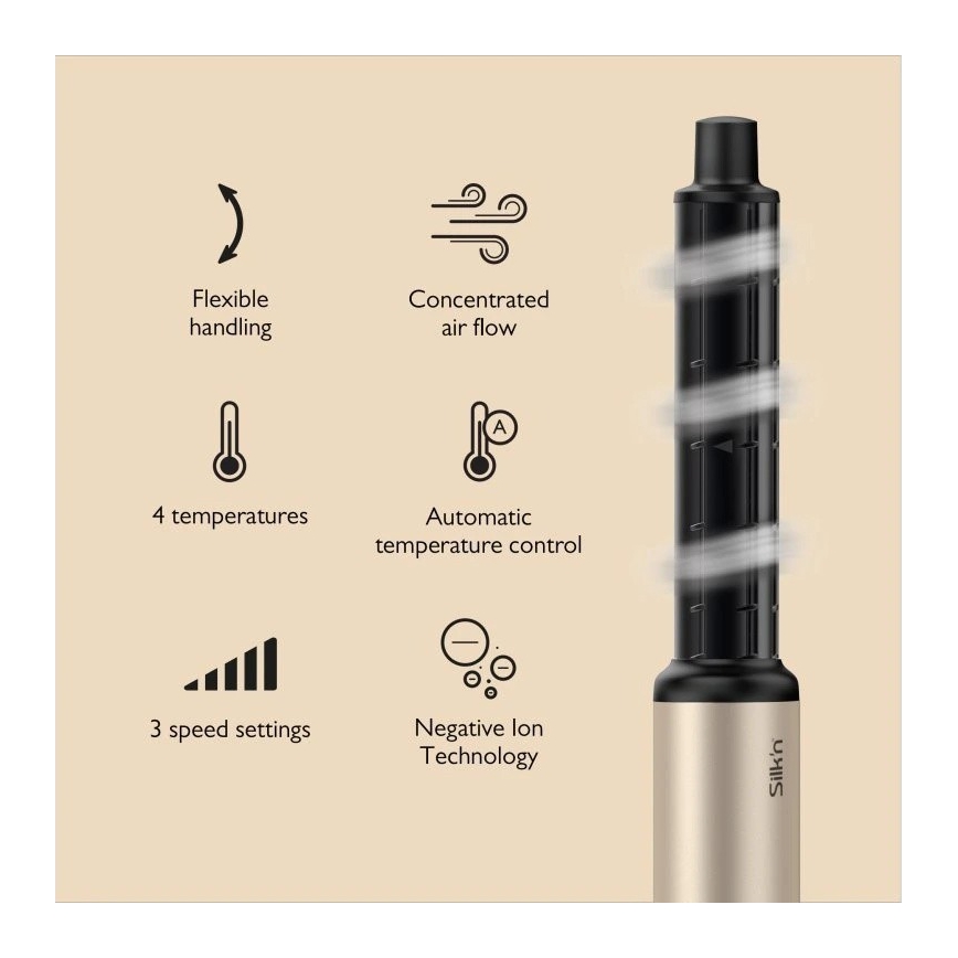 Silk’n - Sèche-cheveux SILKYAIR FLEX 230V noir/doré