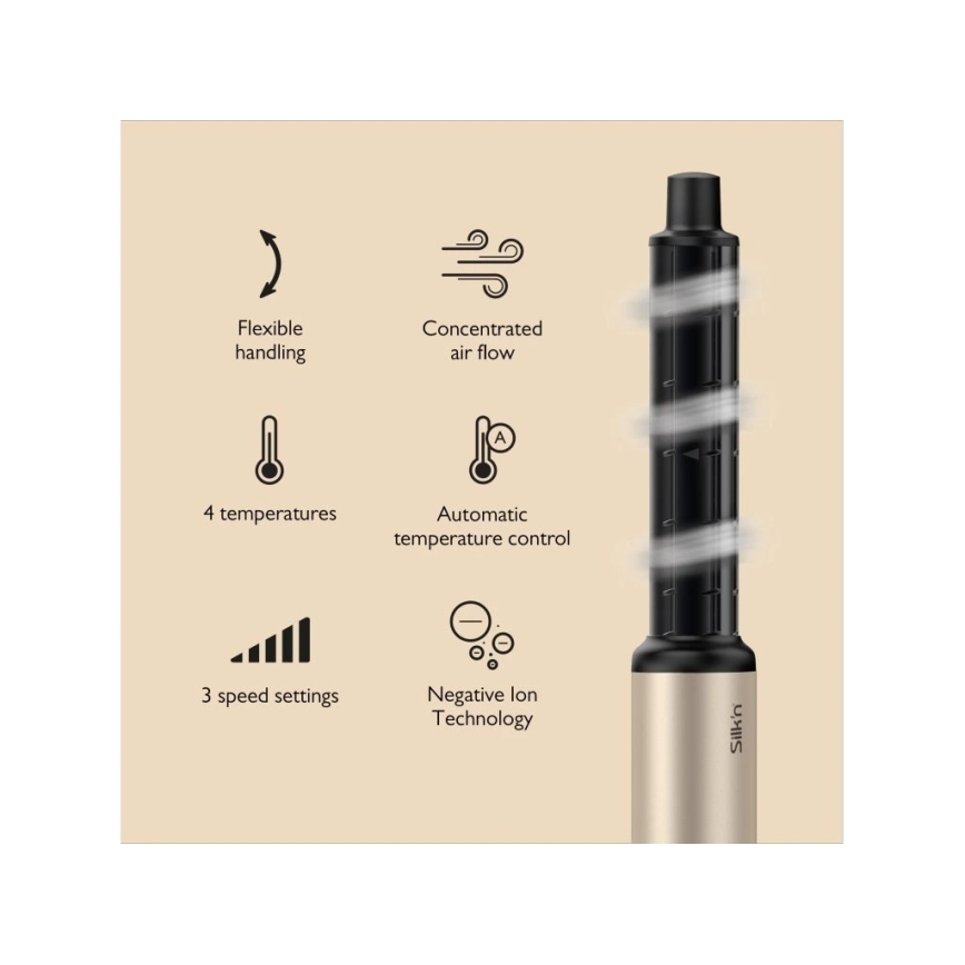 Silk’n - Sèche-cheveux SILKYAIR FLEX 230V noir/doré