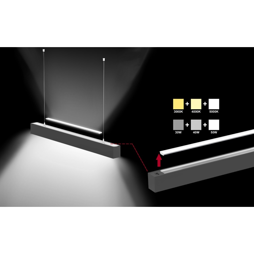 Sinclair - LED Plafondlamp LSM LED/20W/230V 3000K/4000K/5000K 60 cm zwart