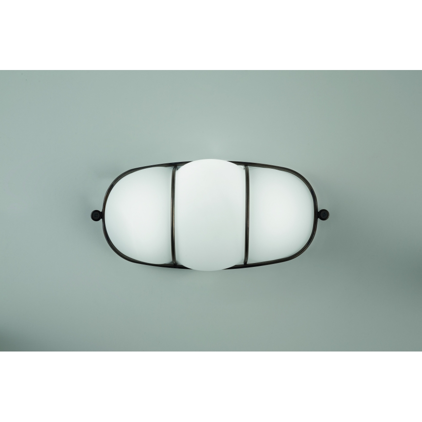 SIRU - Applique murale CAGE 1xGX53/10W/230V 22 cm noir/blanc Verre vénitien