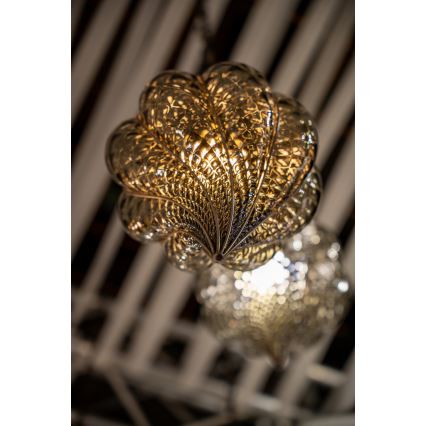 SIRU - Hanglamp aan een ketting GOCCIA 1xE27/60W/230V diameter 25 cm beige/bruin Venetiaans glas