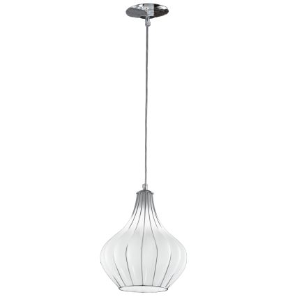 SIRU - Hanglamp aan een koord AURIGA 1xE14/40W/230V diameter 26 cm mat chroom/wit Venetiaans glas