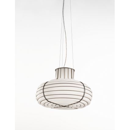 SIRU - Hanglamp aan een koord CHAPEAU 2xE14/40W/230V mat chroom/wit Venetiaans glas