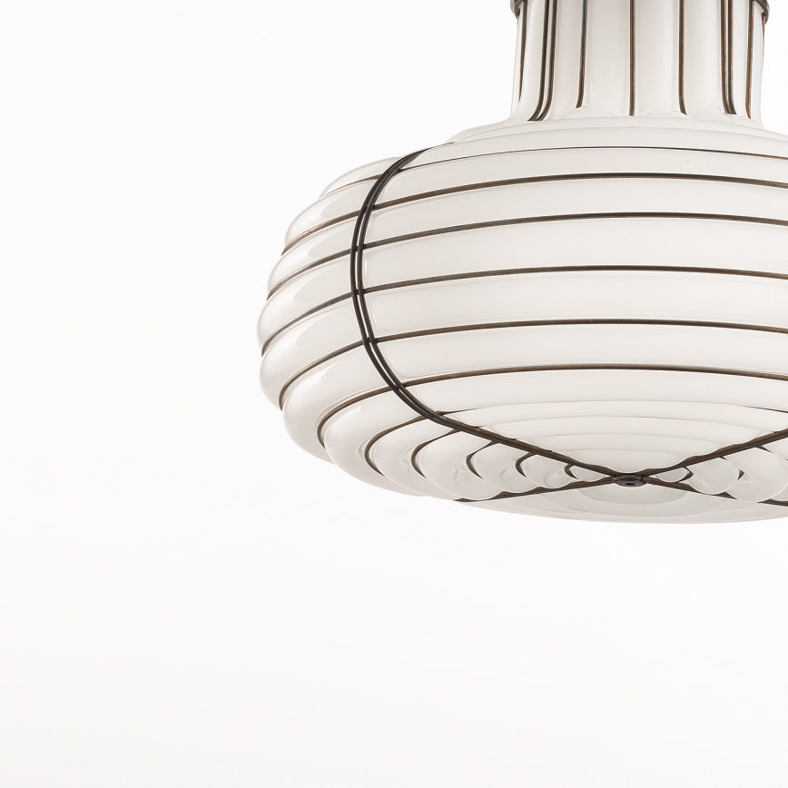 SIRU - Hanglamp aan een koord CHAPEAU 2xE14/40W/230V mat chroom/wit Venetiaans glas