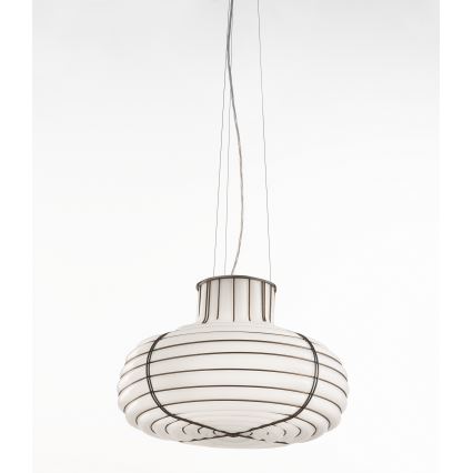 SIRU - Hanglamp aan een koord CHAPEAU 2xE14/40W/230V mat chroom/wit Venetiaans glas
