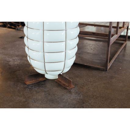 SIRU - Hanglamp aan een koord LANTERNA 1xE27/60W/230V diameter 32 cm zwart/wit Venetiaans glas