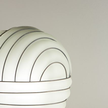 SIRU - Lampe de table CARTESIO 1xE27/60W/230V marron/blanc Verre vénitien