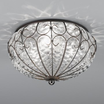 SIRU - Plafondlamp SAN TOMÀ 3xE14/40W/230V doorzichtig/mat chroom Venetiaans glas