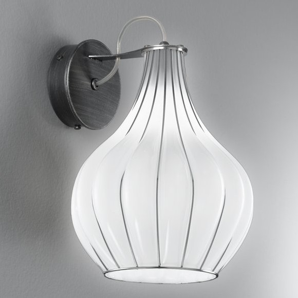 SIRU - Wandlamp AURIGA 1xG9/30W/230V mat chroom/wit Venetiaans glas