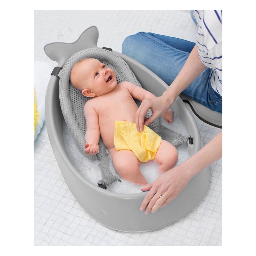 Skip Hop - Babybadje met ergonomische mat MOBY 3 grijs