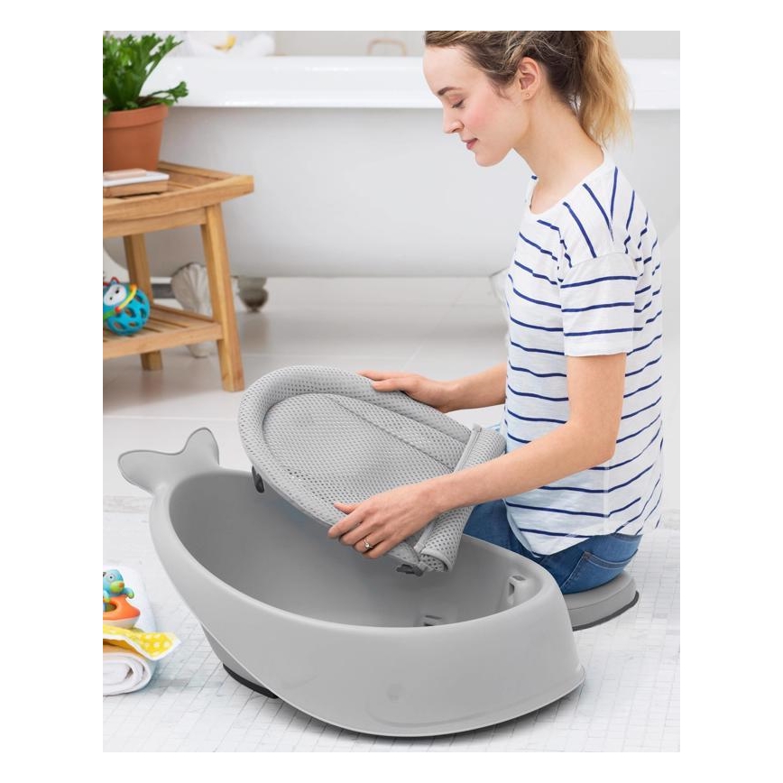 Skip Hop - Babybadje met ergonomische mat MOBY 3 grijs