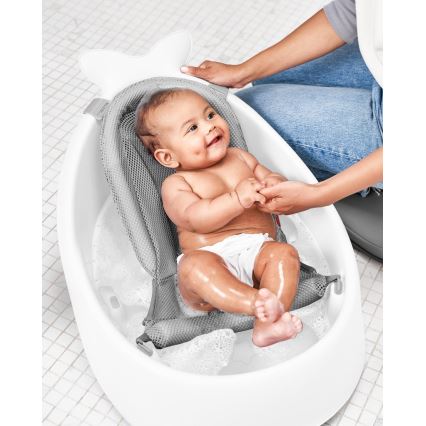 Skip Hop - Baignoire pour bébé avec coussin ergonomique MOBY 3 blanc