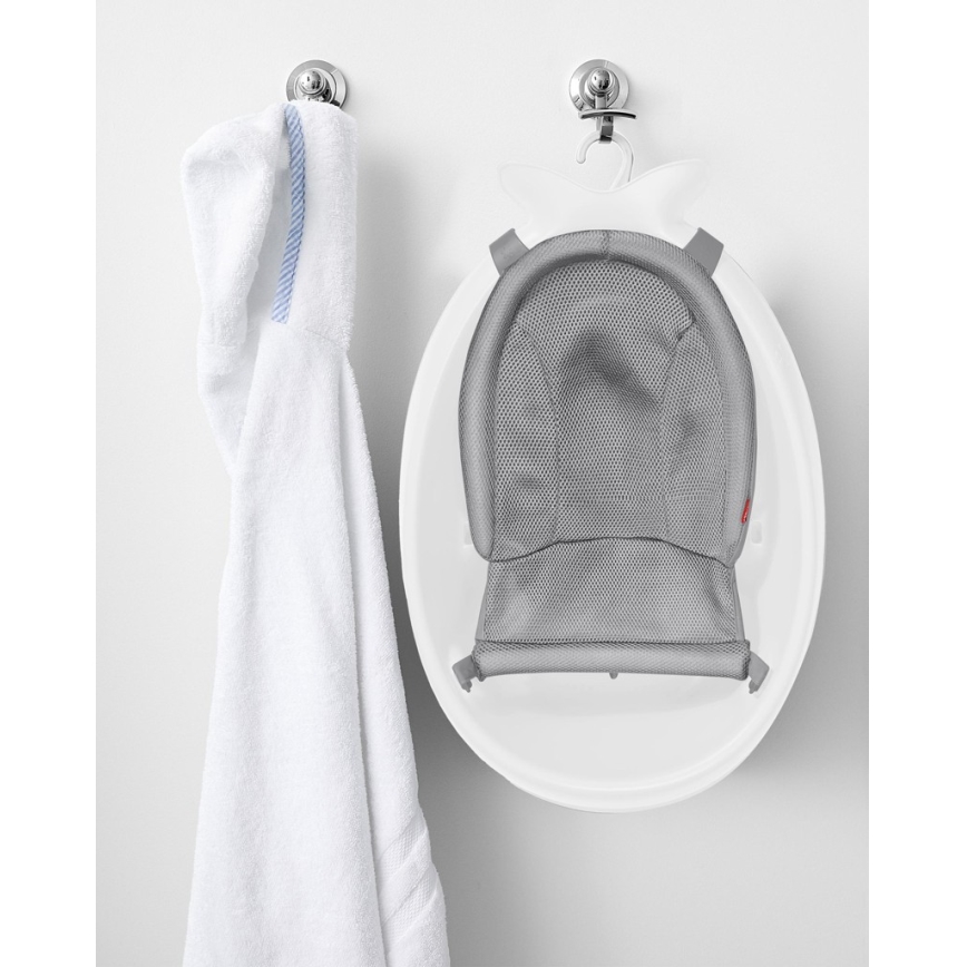 Skip Hop - Baignoire pour bébé avec coussin ergonomique MOBY 3 blanc