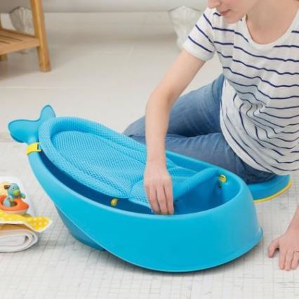 Skip Hop - Baignoire pour bébé avec tapis ergonomique MOBY 3 bleu