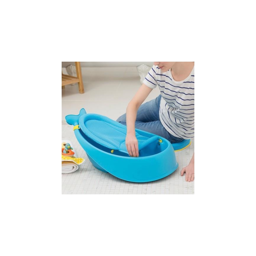 Skip Hop - Baignoire pour bébé avec tapis ergonomique MOBY 3 bleu