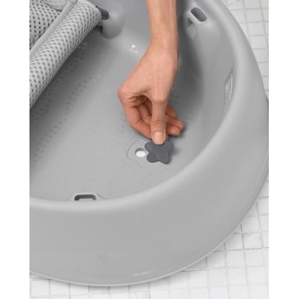 Skip Hop - Baignoire pour bébé avec coussin ergonomique MOBY 3 gris